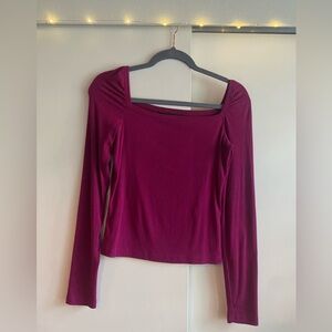 Banana Republic Ribbed Square Neck Long Sleeve Size Small